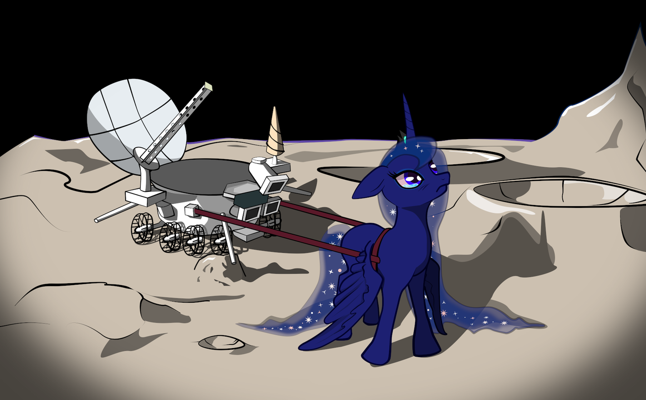 Lunar rover - My little pony, Princess luna, Lunar rover, moon, 