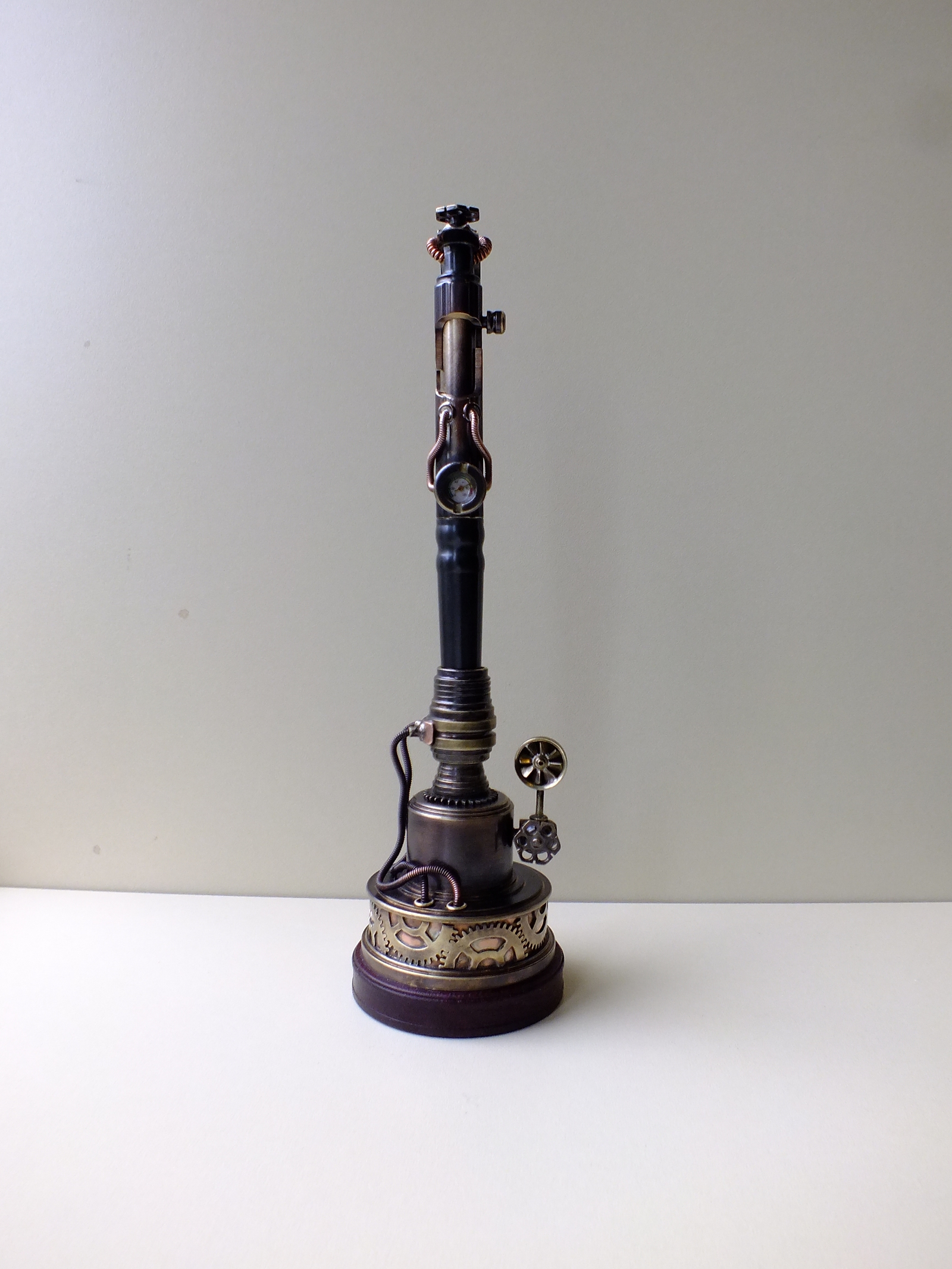 Handle with stand and hiding place for a flash drive - My, Steampunk, Pen, Needlework without process, Stand, Video, Longpost