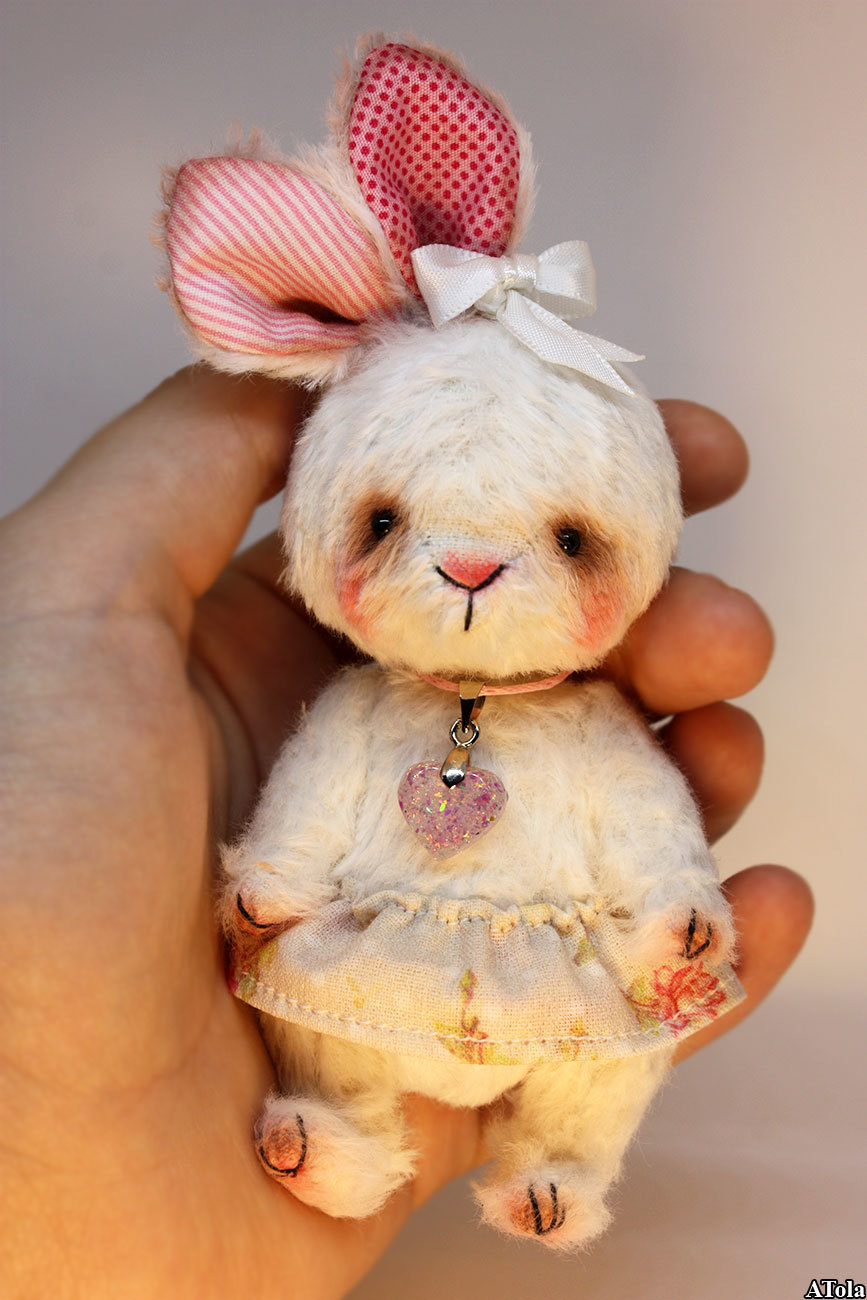 Bunny in teddy style - My, Needlework without process, Hare, Teddy's friends, Handmade, Soft toy, Collectible figurines, Longpost