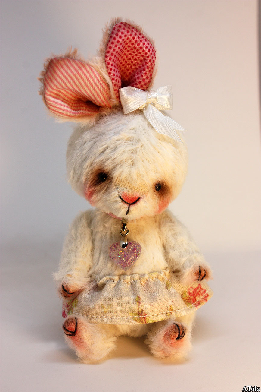 Bunny in teddy style - My, Needlework without process, Hare, Teddy's friends, Handmade, Soft toy, Collectible figurines, Longpost