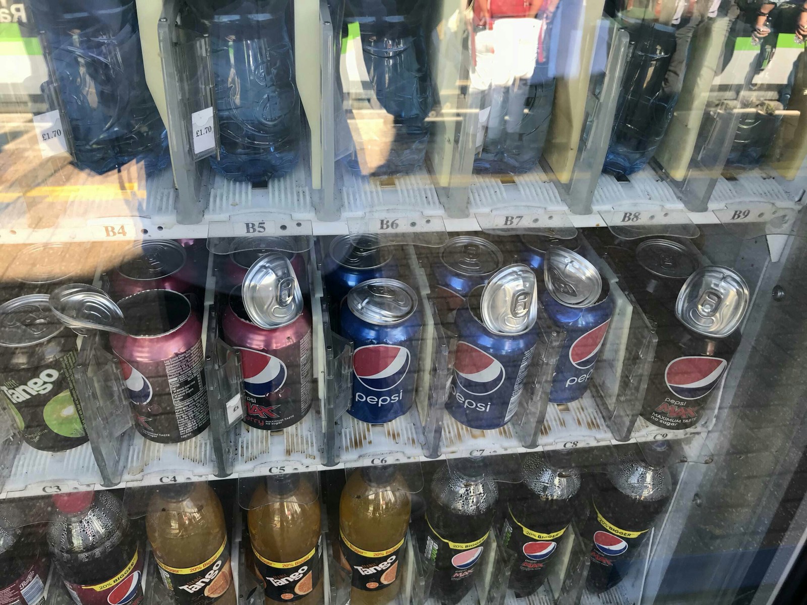 The heat in Britain was so intense that these cans exploded in a vending machine. - Vending machine, Heat, Reddit