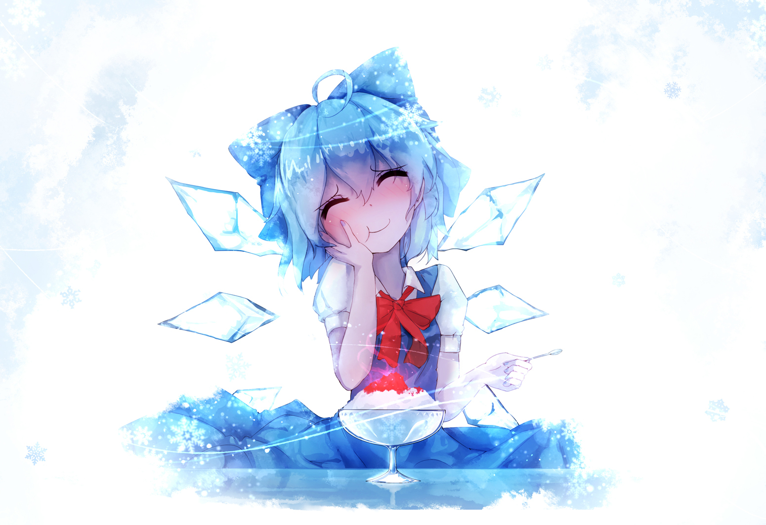 Cirno - Аниме, Anime Art, Не аниме, Touhou, Cirno, Pixiv, Qys3, Bai yemeng