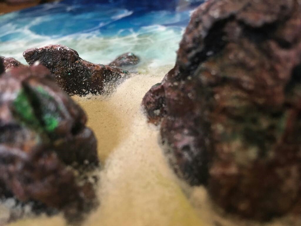 Panel in ResinArt technique. Sea coast. - My, Epoxy resin, , Panel, Hobby, Longpost