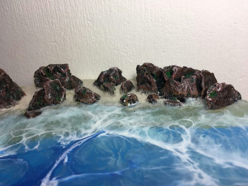 Panel in ResinArt technique. Sea coast. - My, Epoxy resin, , Panel, Hobby, Longpost