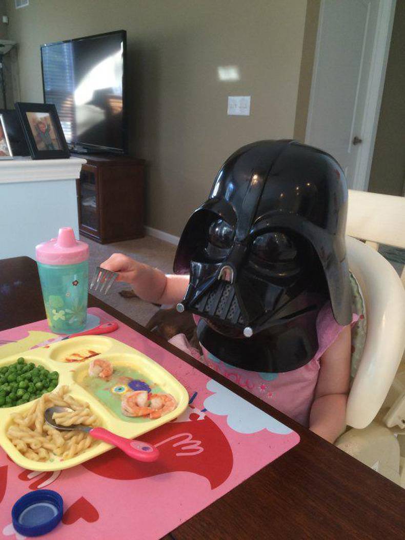 Today - pasta, tomorrow - galaxy - Children, Darth vader, Mask