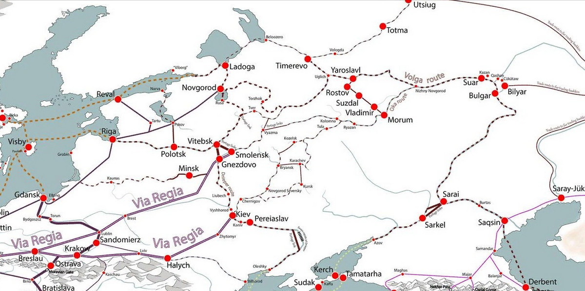 Map of trade routes of the High Middle Ages - League of Historians, High Middle Ages, Longpost, Middle Ages, Story, , Cards