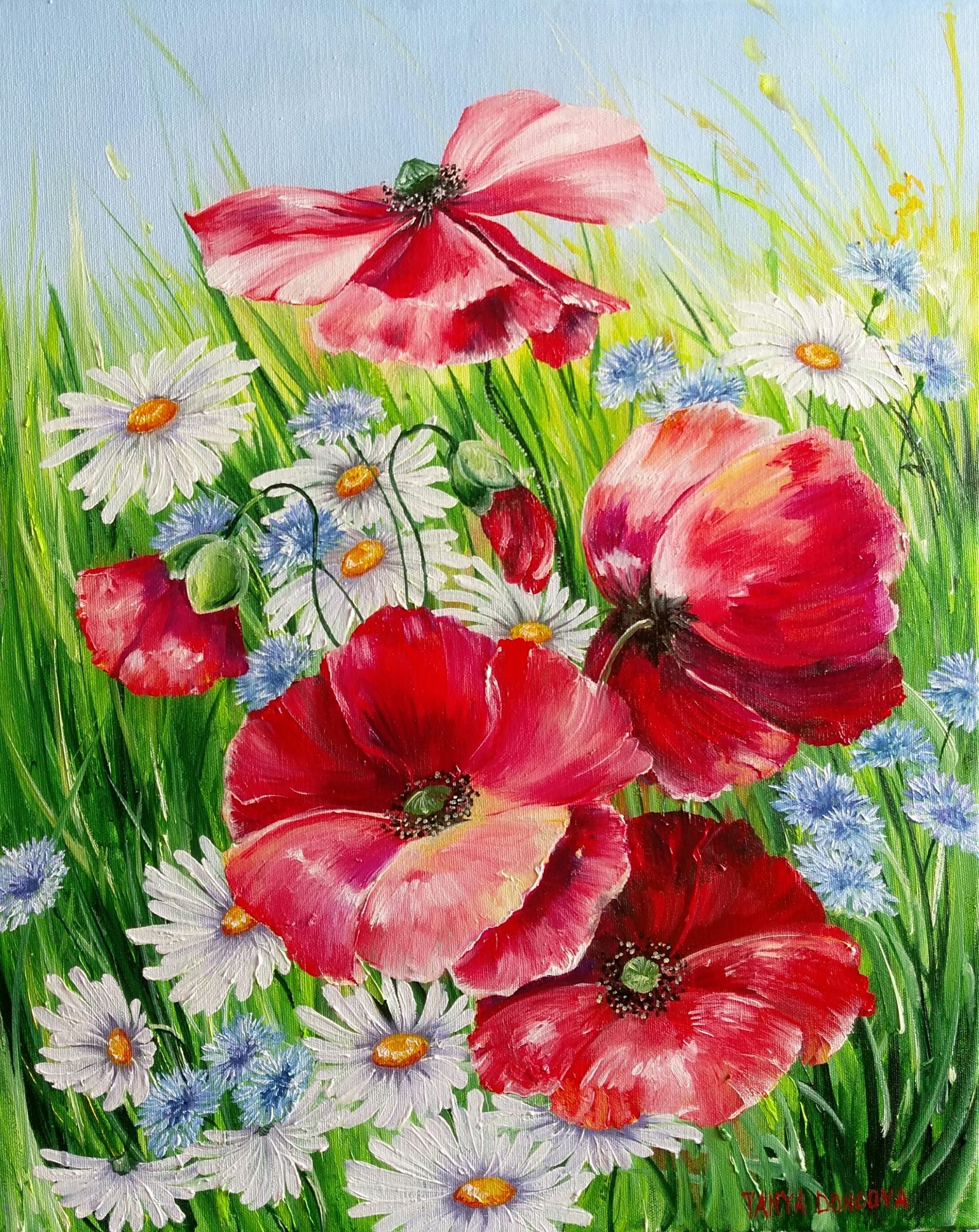 Painting Poppies - My, Painting, Painting, Poppy, Summer, Field