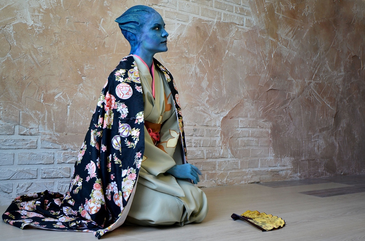 Incompatible - asari in kimono - My, Azari, Mass effect, , Kimono, Bioware, , Cosplay, Geek, Liara Tsoni