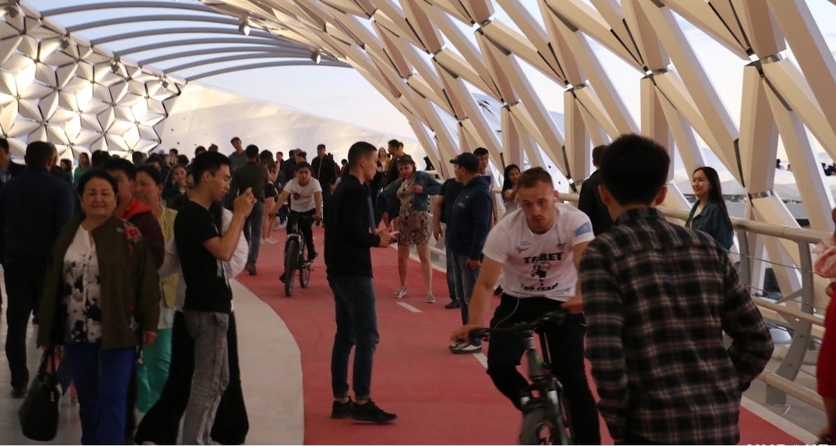 Bike lanes are great! - Astana, , Day of the city, Cyclist, Shock, Bridge