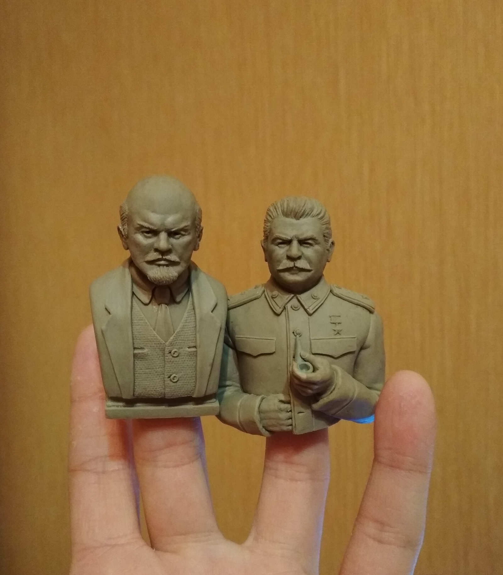 Comrades - My, My, Sculpture, Polymer clay, Handmade, Vladimir Putin, Lenin, Stalin, Supersculpey, Longpost