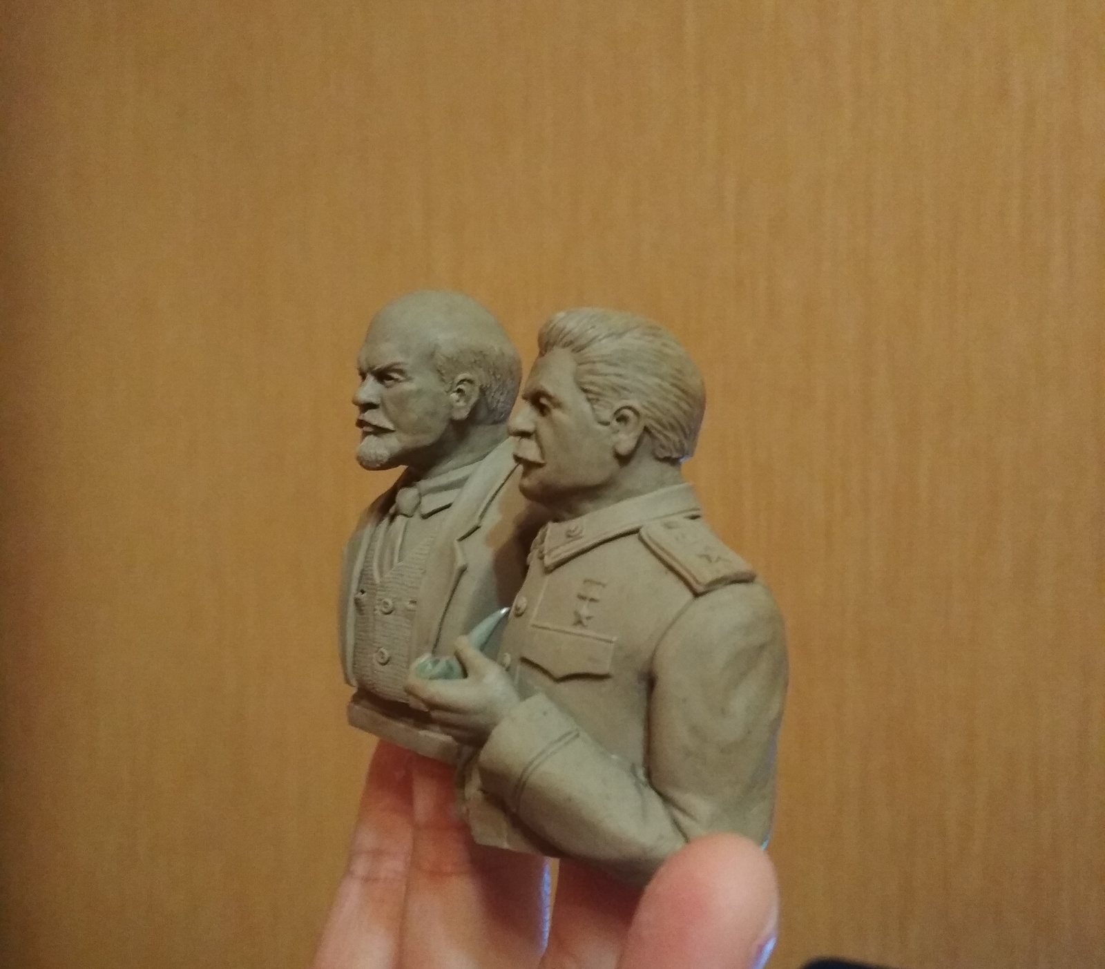 Comrades - My, My, Sculpture, Polymer clay, Handmade, Vladimir Putin, Lenin, Stalin, Supersculpey, Longpost