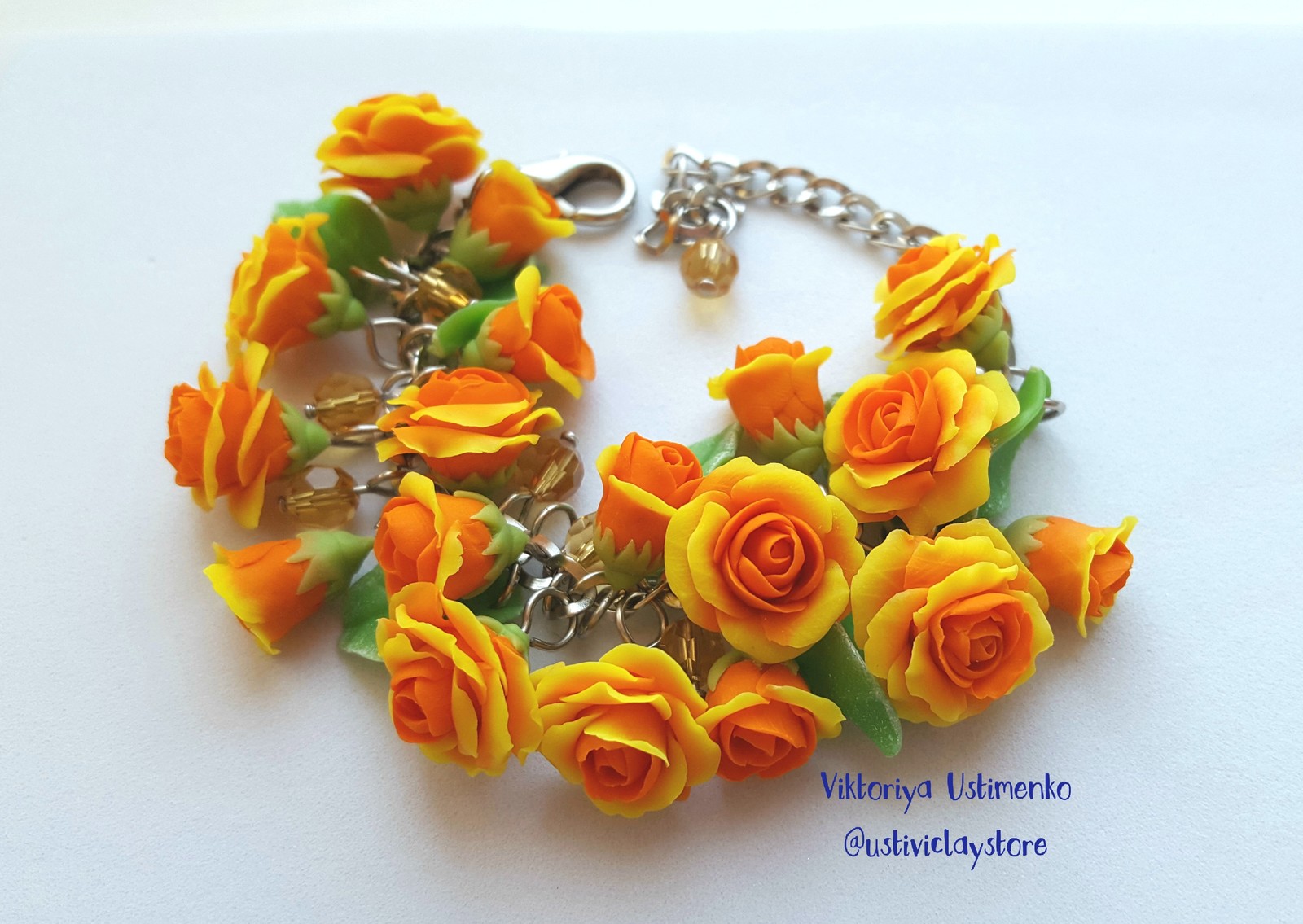 Bracelet Roses - the Rose, A bracelet, Summer, Handmade, Polymer clay, Creation, My