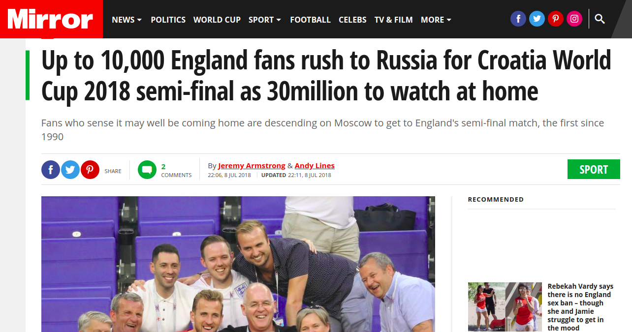 10,000 Brits rush to Russia for the semi-finals of the World Cup-18 - Football, Soccer World Cup, England, Longpost, Video