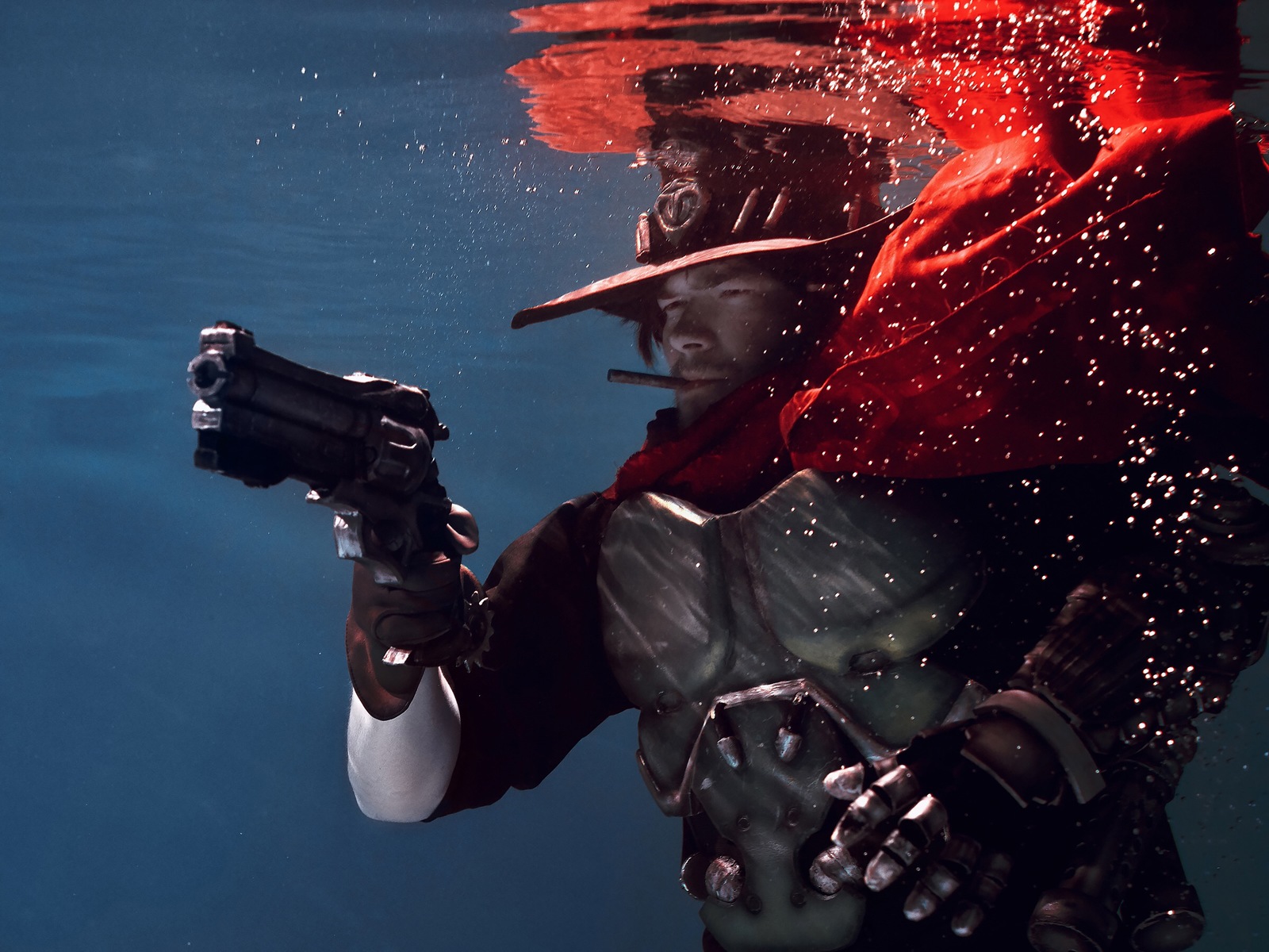 Mccree underwater - My, Cosplay, Overwatch, McCree, Blizzard, Underwater photography, Russian cosplay, Longpost