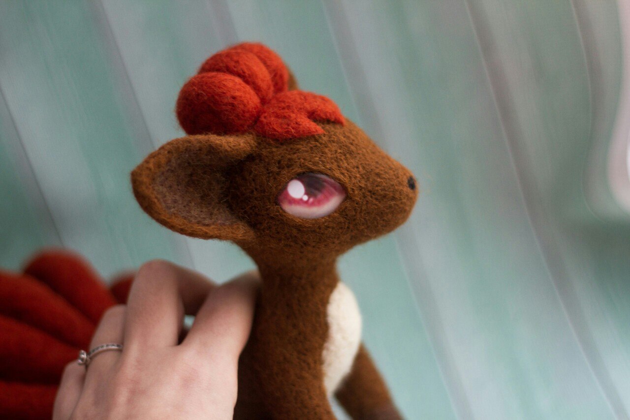 Vulpix wool - My, Needlework without process, Longpost, Dry felting, Pokemon