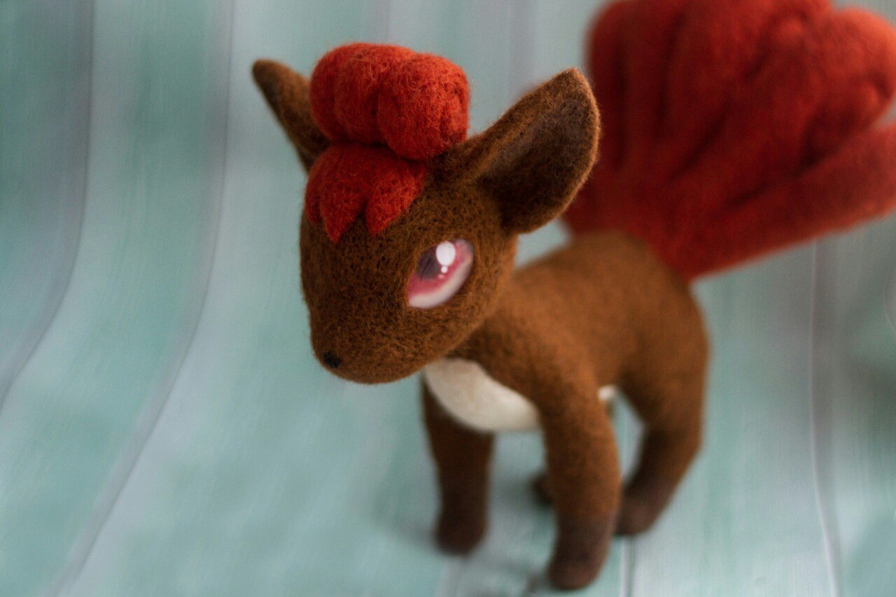 Vulpix wool - My, Needlework without process, Longpost, Dry felting, Pokemon