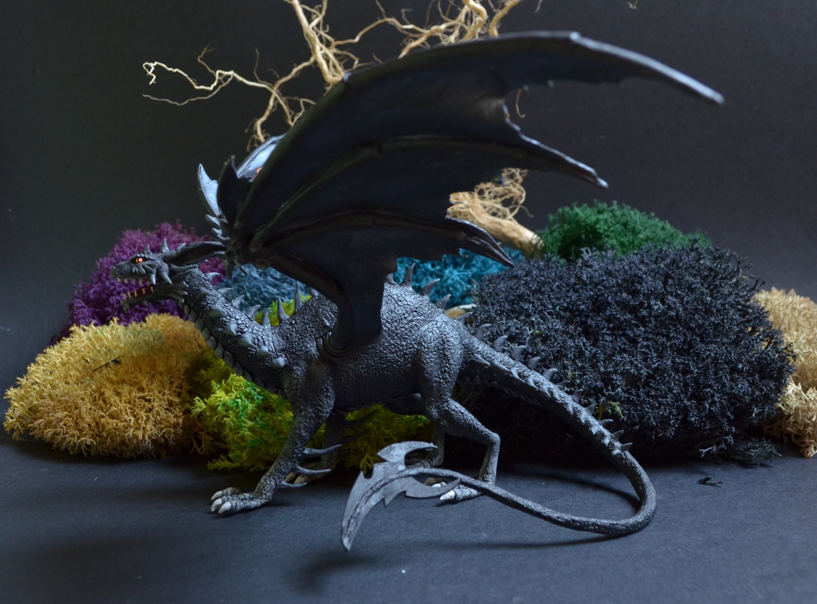 Black dragon from Heroes of Might and Magic V. - My, , Needlework without process, Sculpture, The Dragon, Герои меча и магии, HOMM V, Longpost