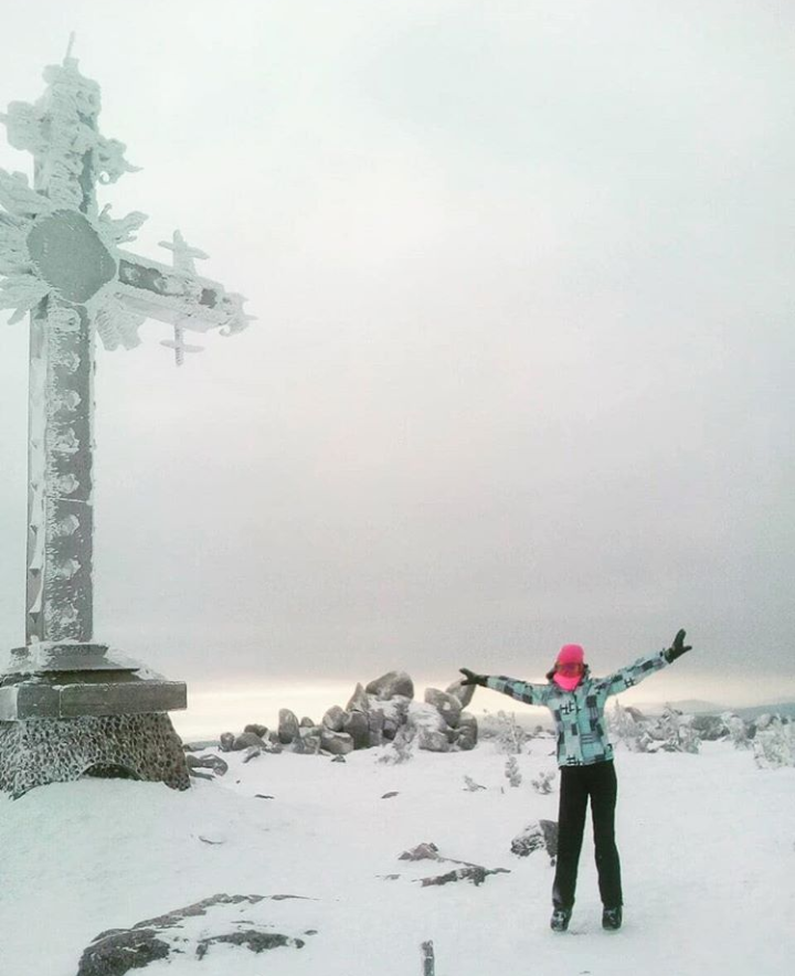 Worship cross in Sheregesh - Sheregesh, Snowboarder, Skiers, The mountains, Nature, Relaxation, Longpost