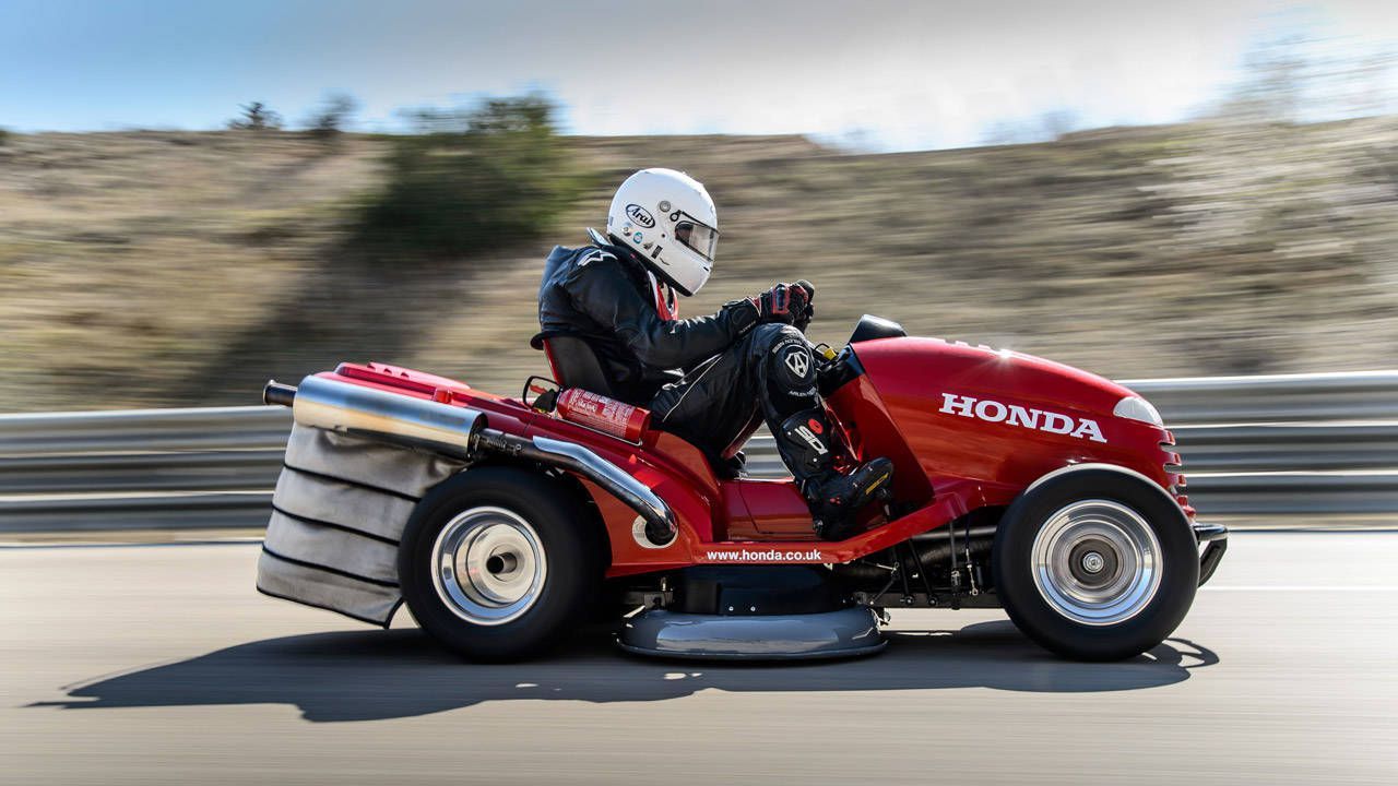 Infernal lawn mower with a maximum speed of 230 km/h! - Honda, Lawn mower, Rekor, Race, Speed, Tuning, Longpost