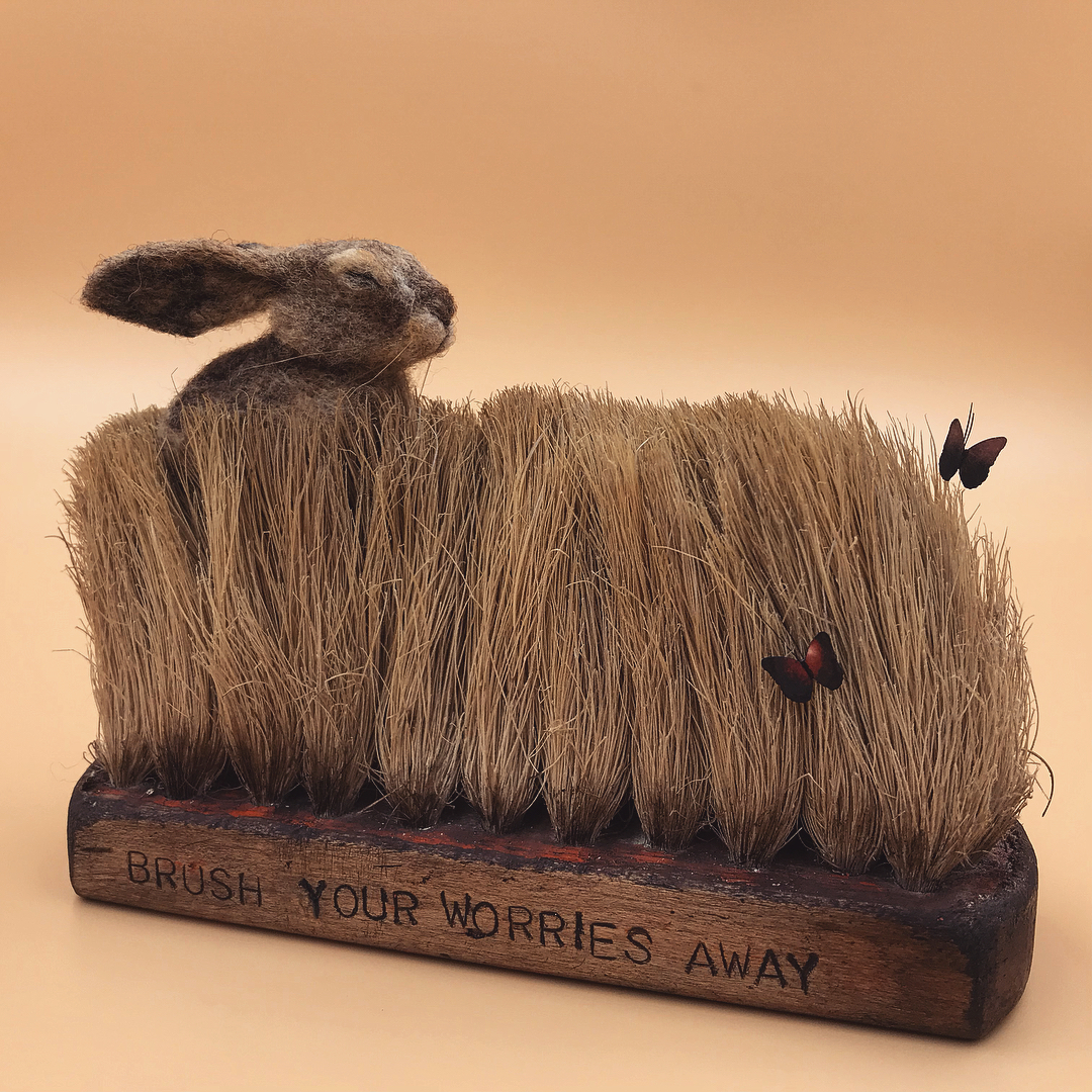 Beauty from old brushes. - Animals, Felt, Wool toy, Longpost