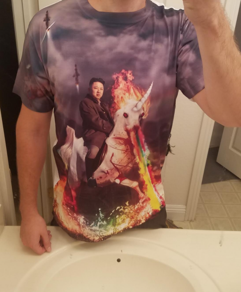 Kim on a unicorn - Kim Chen In, Print, Unicorn, T-shirt