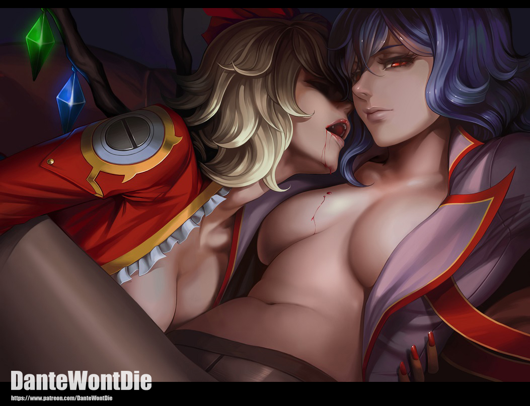 Vampire passion - NSFW, Аниме, Anime Art, Touhou, Remilia Scarlet, Flandre Scarlet, Dantewontdie