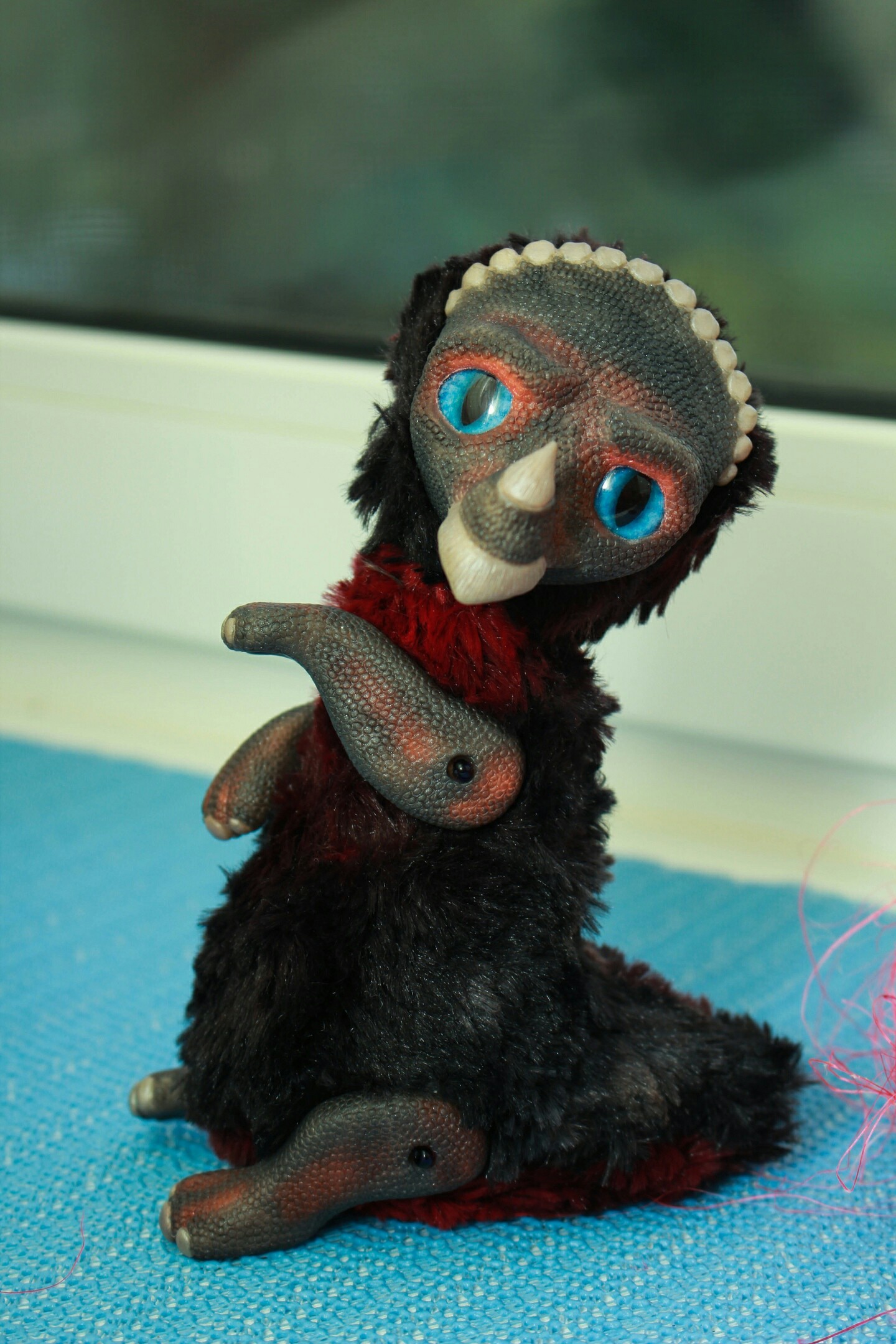 A strange beast came out - My, Polymer clay, Author's toy, Dinosaurs, My, Needlework without process, Longpost