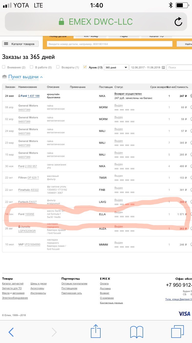 Counterfeit in EMEX - My, Emex, Deception, Auto, Ford, Original, Longpost, Counterfeit