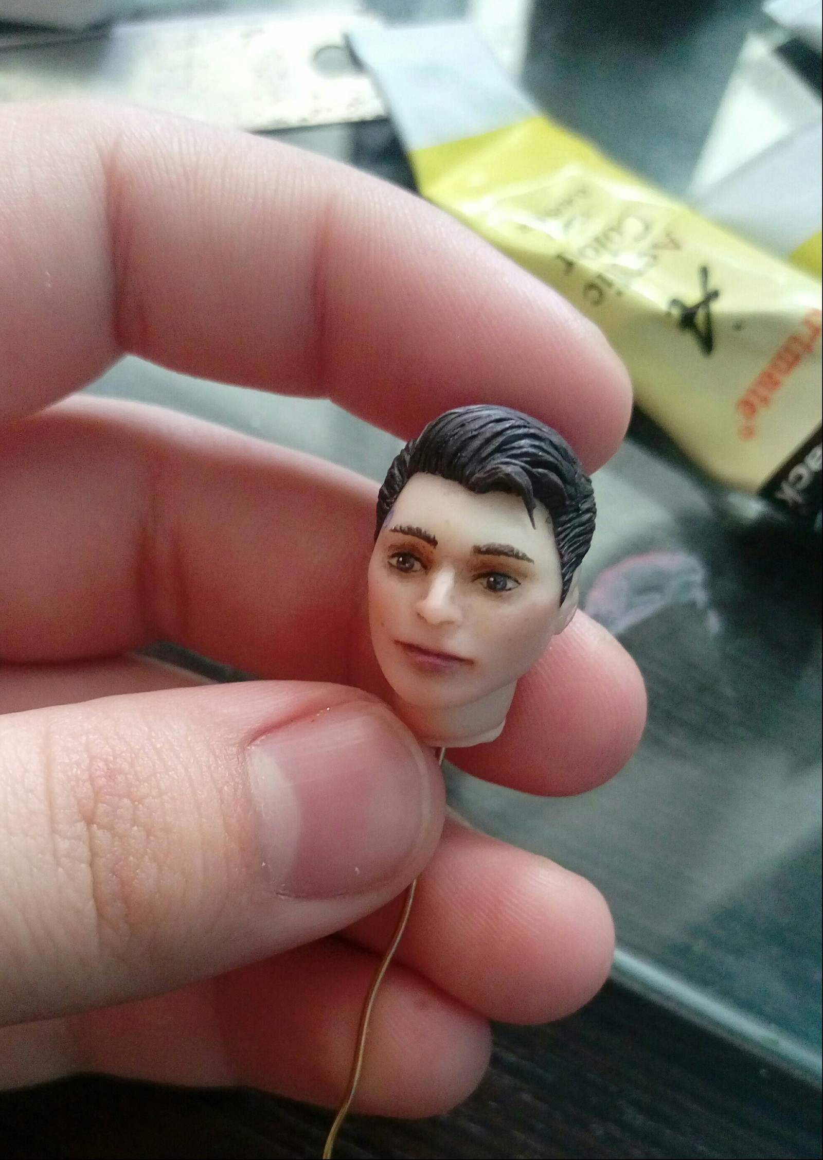 Connor - My, , Polymer clay, Handmade, Figurine, , Characters (edit), Needlework with process, Longpost, Connor - Detroit: Became Human, Figurines