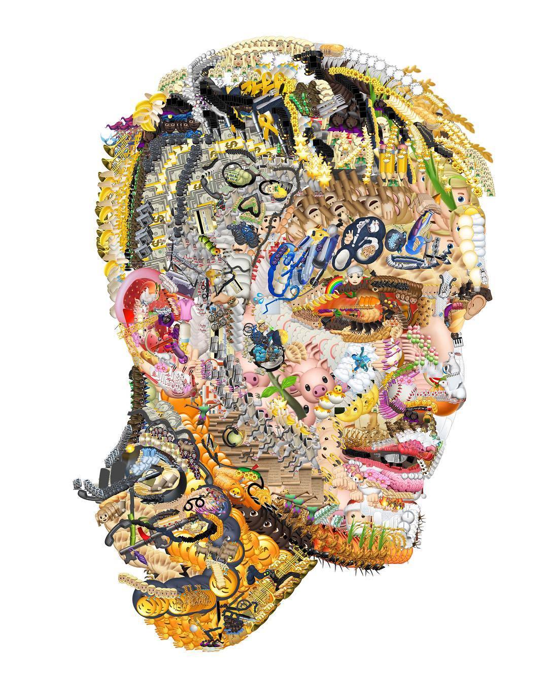 A portrait of 30,000 emojis. - Art, Collage, Portrait, Emoji Movie, , Smile, Longpost