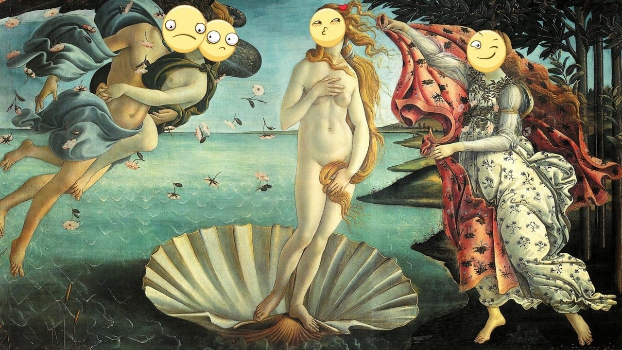 In honor of Emoji Day, the NGS decided to “modernize” famous paintings a bit and give their characters new emotions with the help of emoji stickers - Emoji, Painting, Modern Art, Longpost