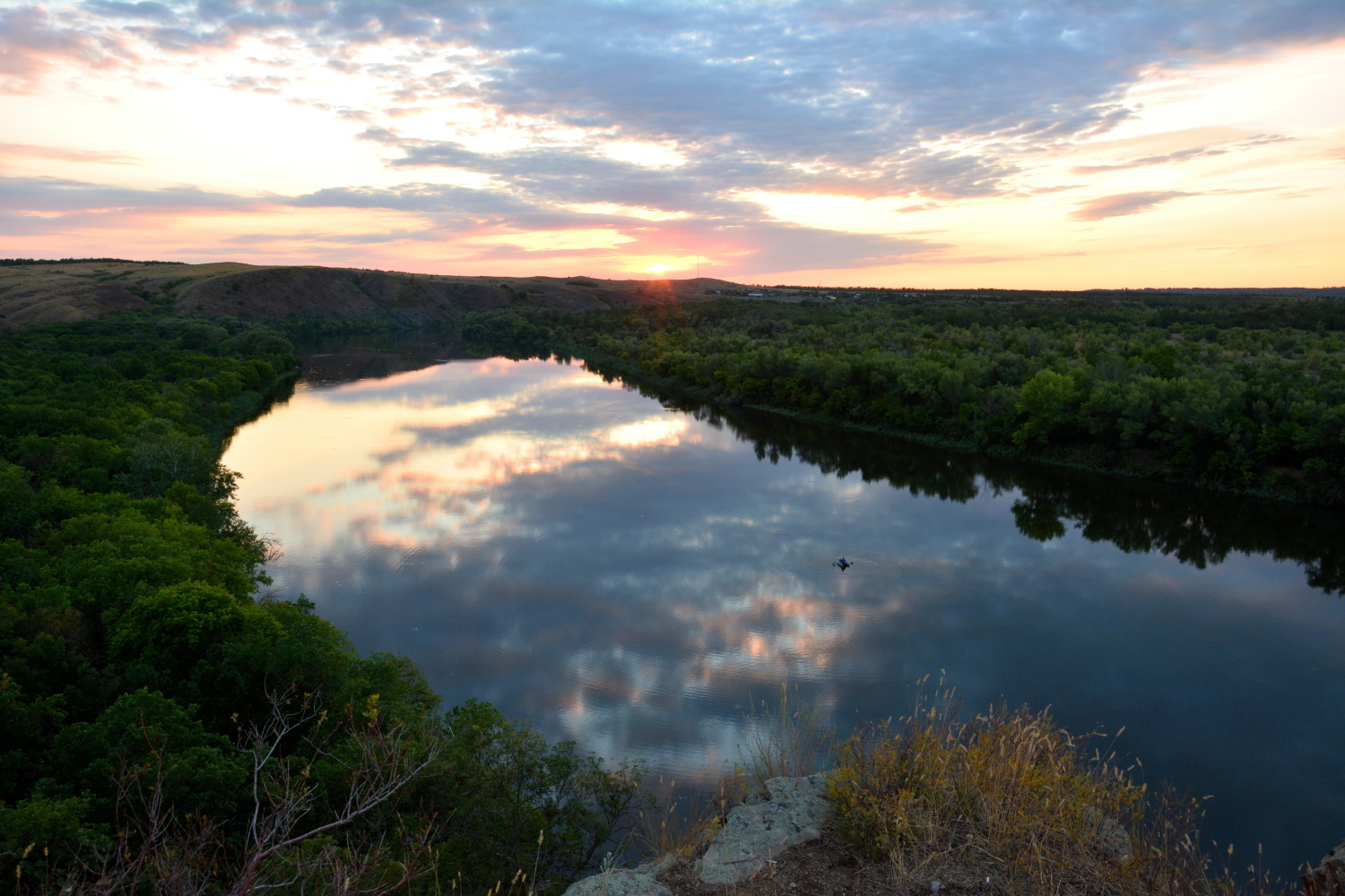 Sunset over Orlinka... - My, The rocks, , Donets, River, The photo, Sunset