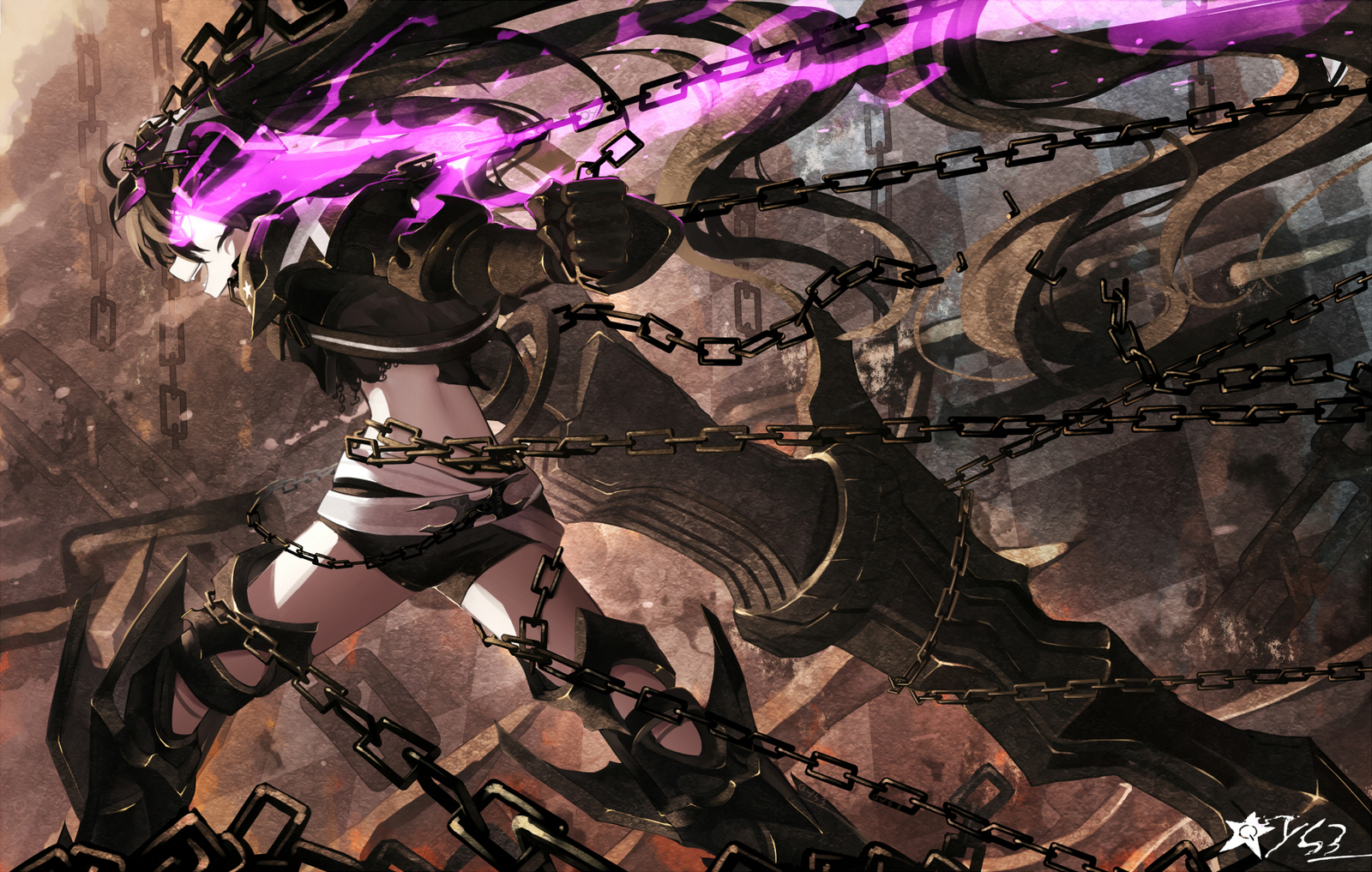 Insane Black Rock Shooter - Anime, Anime art, Black rock shooter, , Bai yemeng, Pixiv