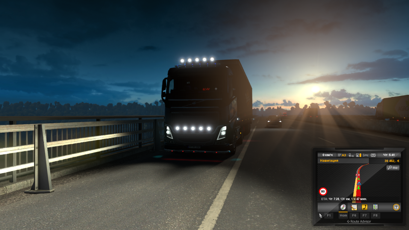 Dawn, roadside, cigarette. - Euro Truck Simulator 2, dawn, Beautiful, Graphics, Longpost