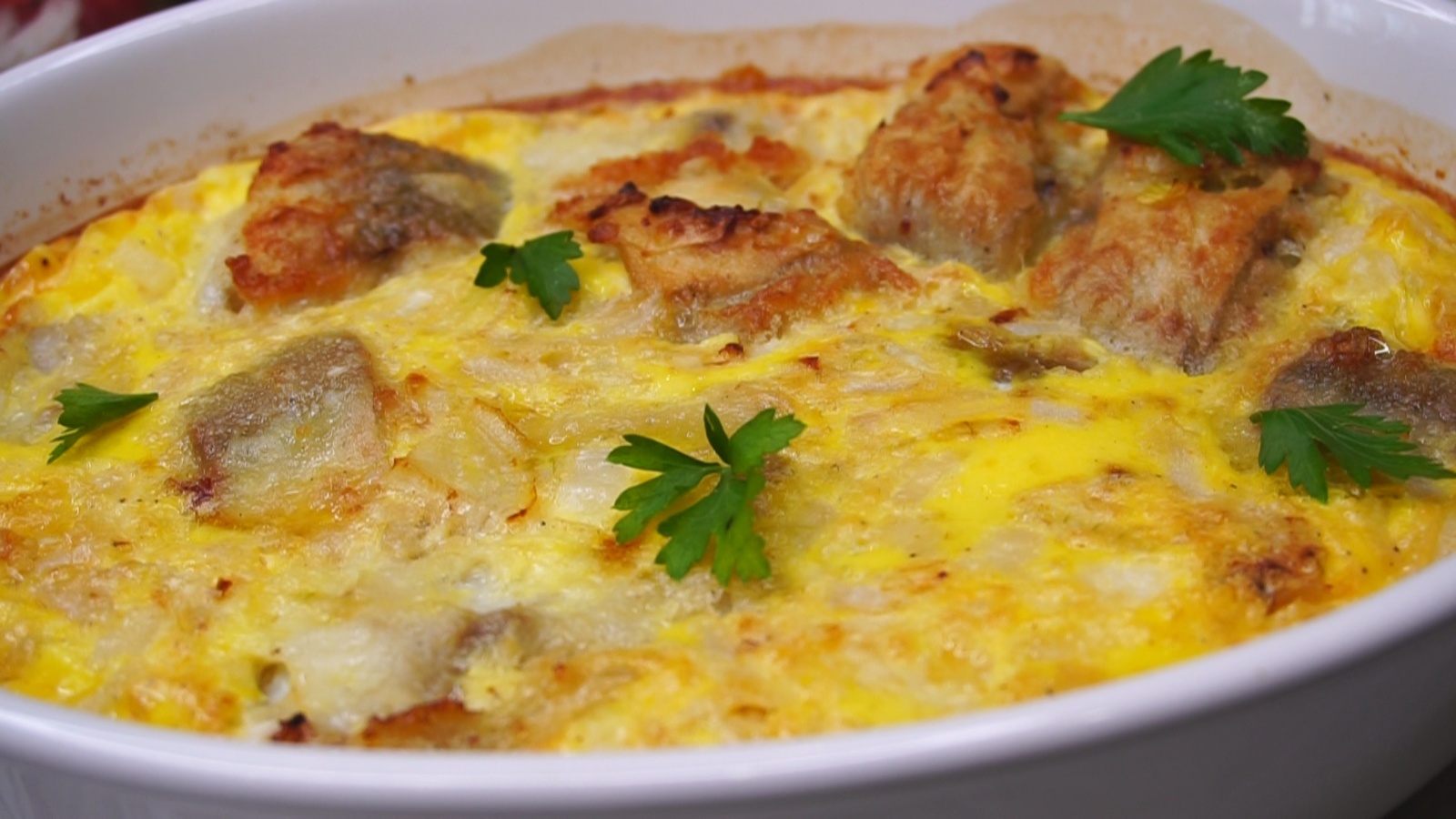 Pollock in an omelette in the oven. - My, Dinner, Recipe, Video recipe, Pollock, , Video