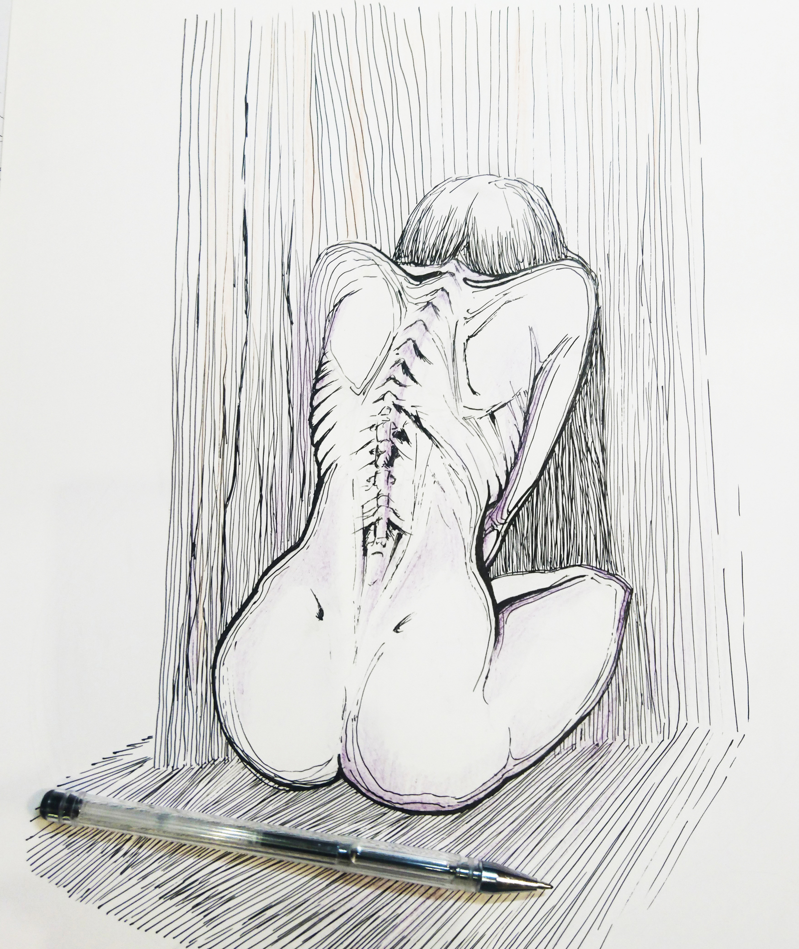 Demons inside - Pen drawing, Pen, Drawing, Girls, State, Mood, Thoughts, My