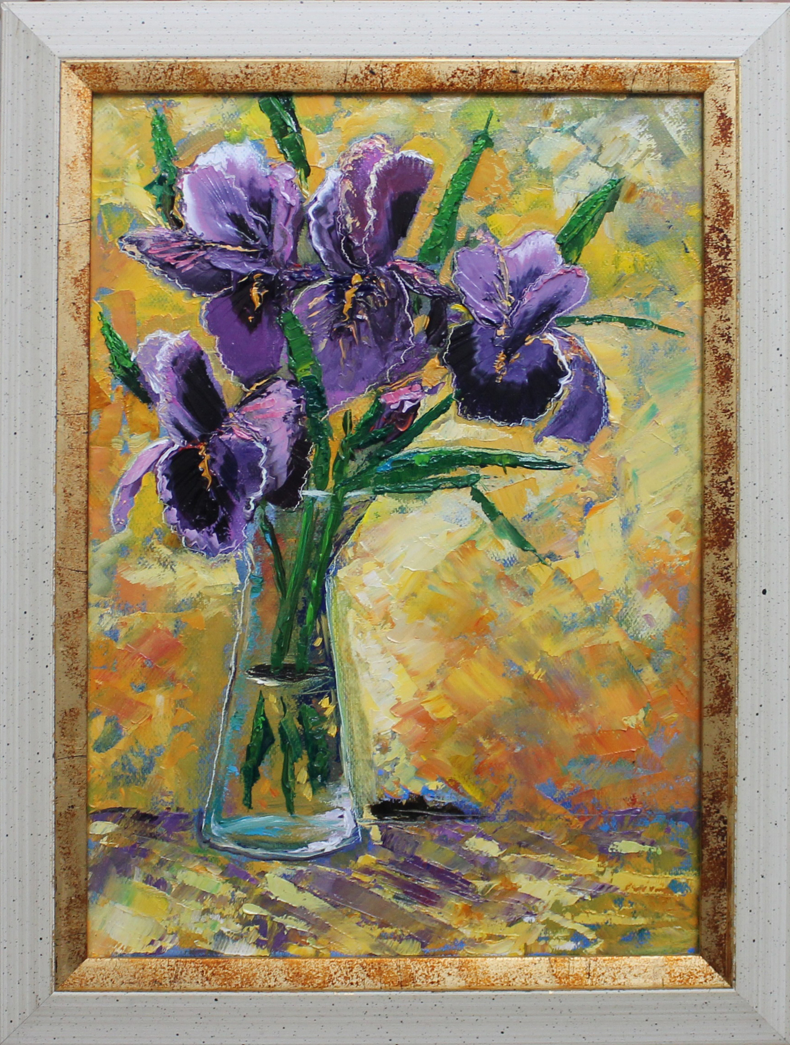 Painted a new painting Magic Irises palette knife - My, Oil painting, With your own hands, I'm writing a picture, Painting, Palette knife, Kristina Korchazhkina, Spice_art, Longpost