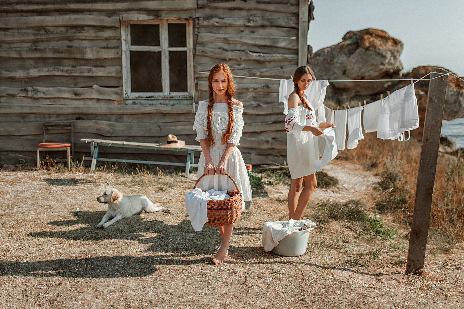 Beauty as it is - Girls, Dog, Drying clothes, The photo