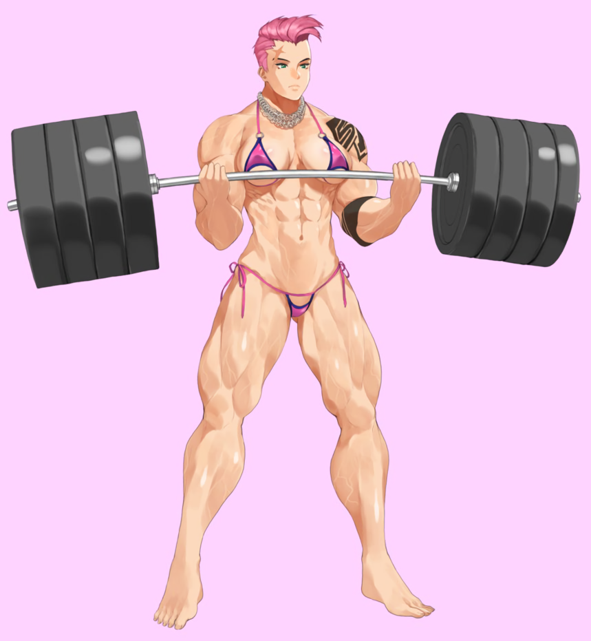 Zarya little workout - NSFW, Throtem, Art, Strong girl, Sleep-Sleep, Zarya, Overwatch, Bodybuilders, Anime