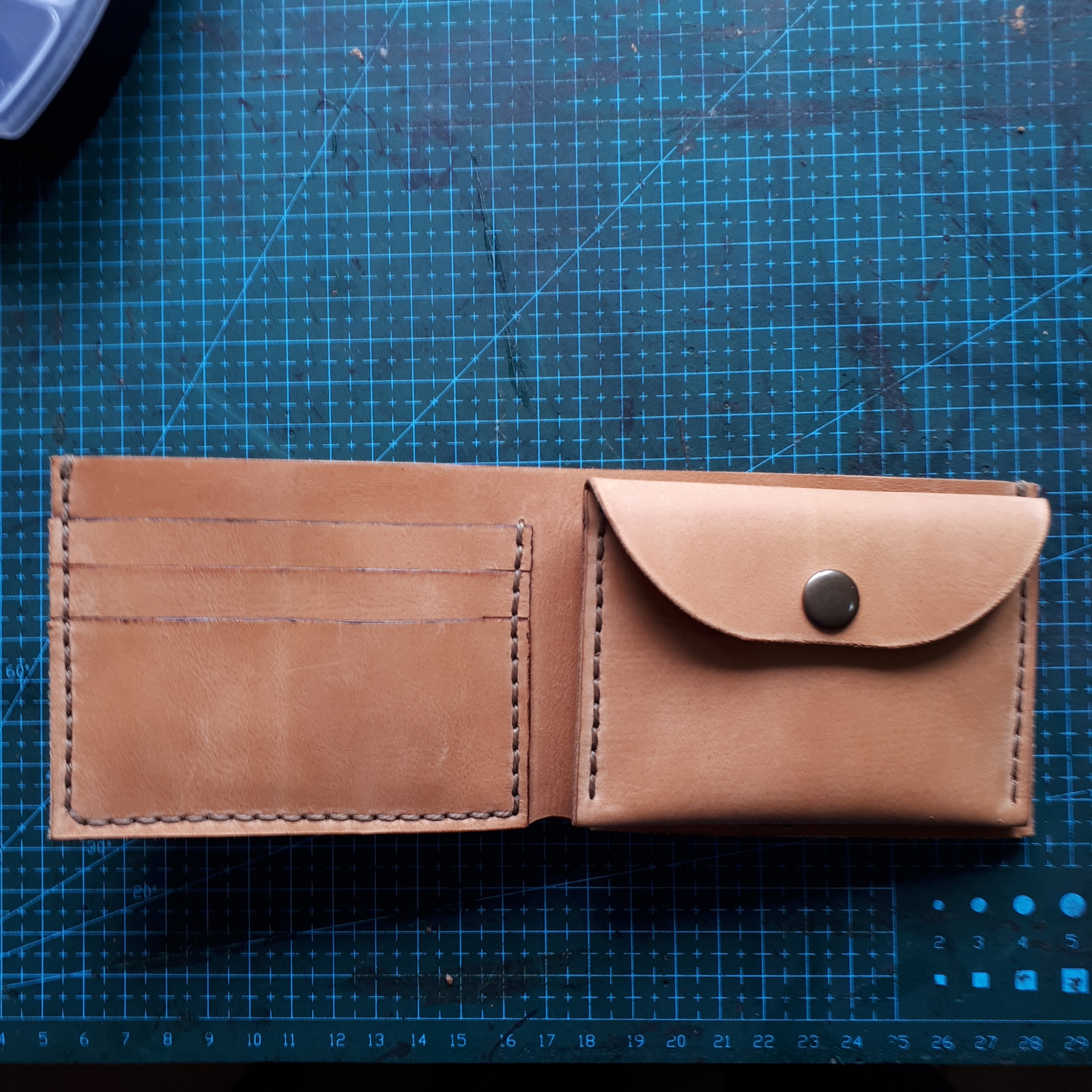 Collapsible mini wallet. - My, Leather, Handmade, Longpost