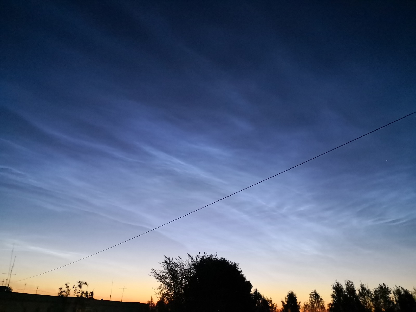 Noctilucent clouds - My, Sky, Stars, Astronomy, Mobile photography, Koryazhma, Nature, Atmosphere, Longpost, Stars