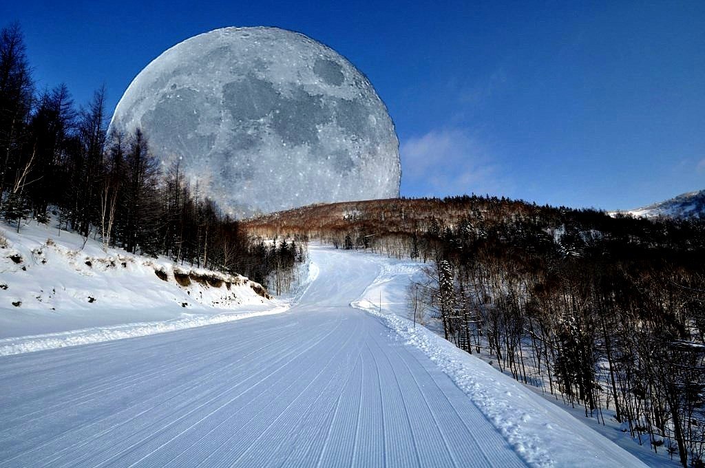 Moon over Sakhalin - Sakhalin, moon, The photo, Photoshop