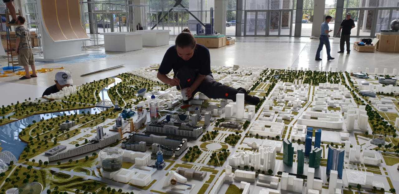 Model of the city of Astana - My, Modeling, Stand modeling, Layout, , Layout, Astana, Town, 3D печать, Longpost