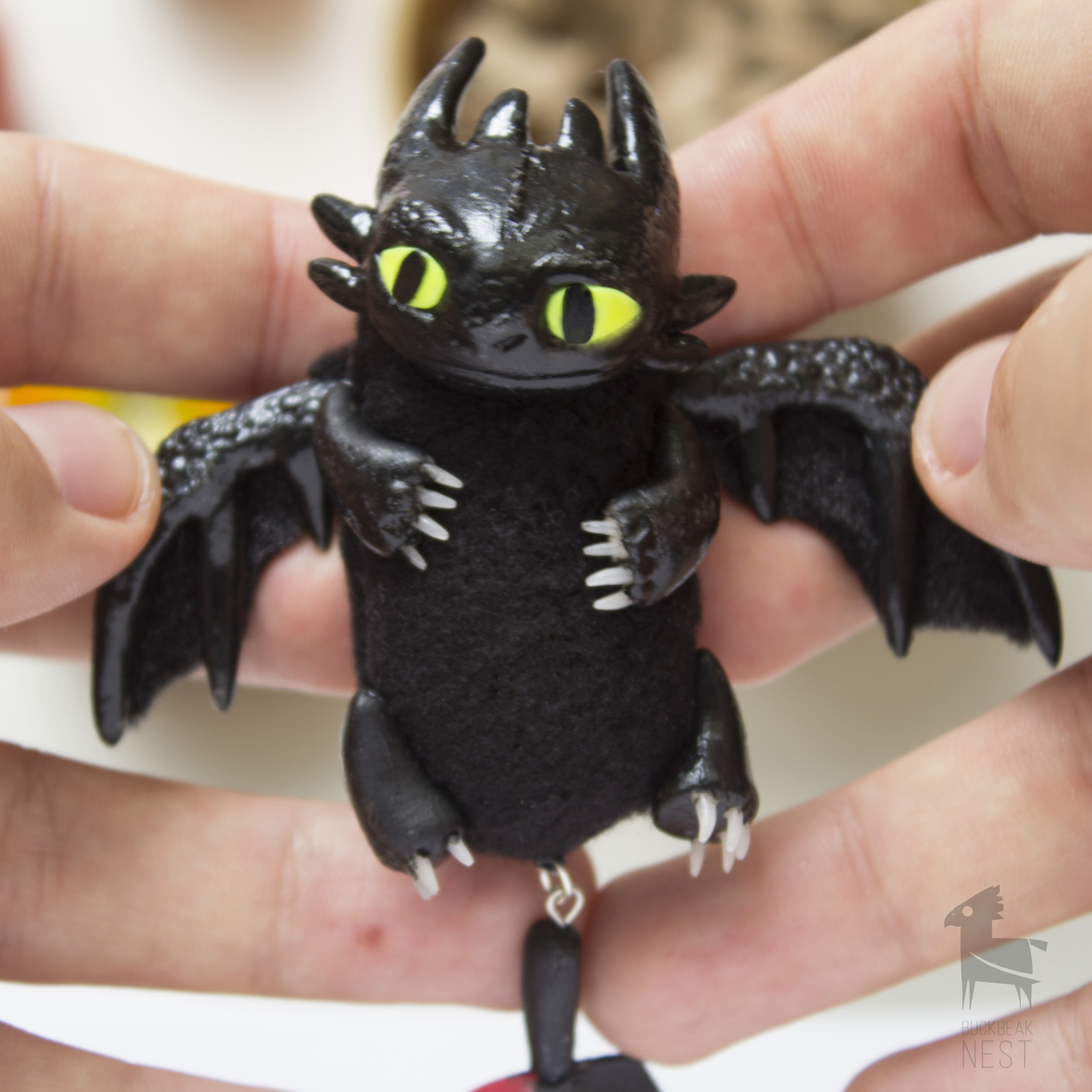 Night Fury / Night Fury - My, Night fury, Cartoons, With your own hands, Handmade, Handmade, The Dragon, Needlework, Polymer clay, Longpost, How to train your dragon