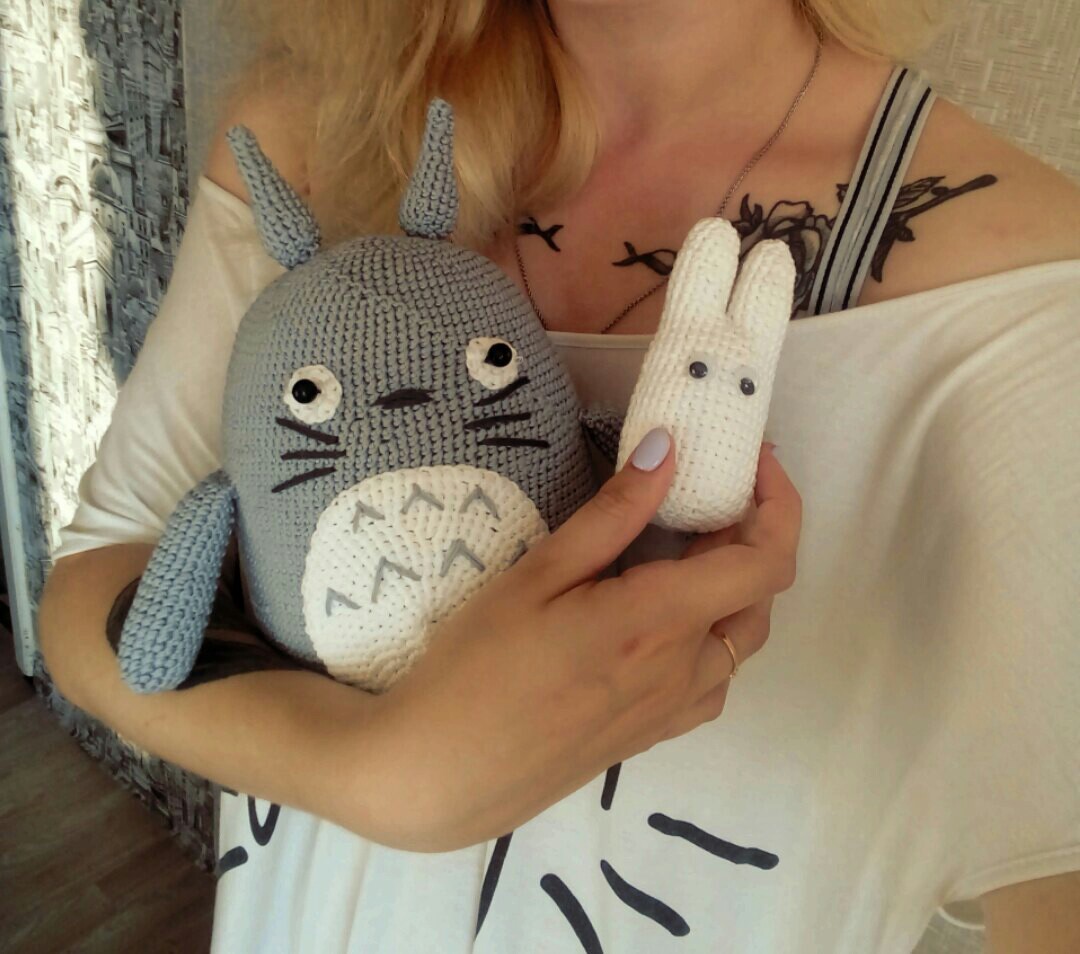 Amigurumi. Or my new job. - My, Longpost, Amigurumi, Hobby, , Rabbit, Totoro, cat