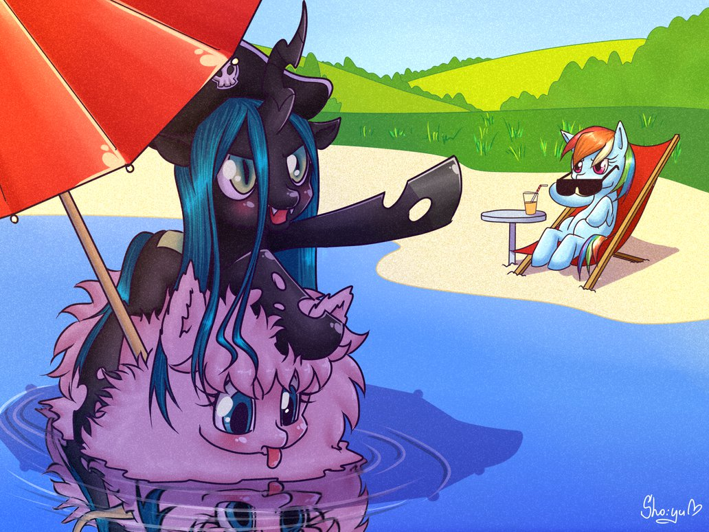 Fluffle Pink Ship - My little pony, Original character, Rainbow dash, Queen chrysalis, Fluffle puff