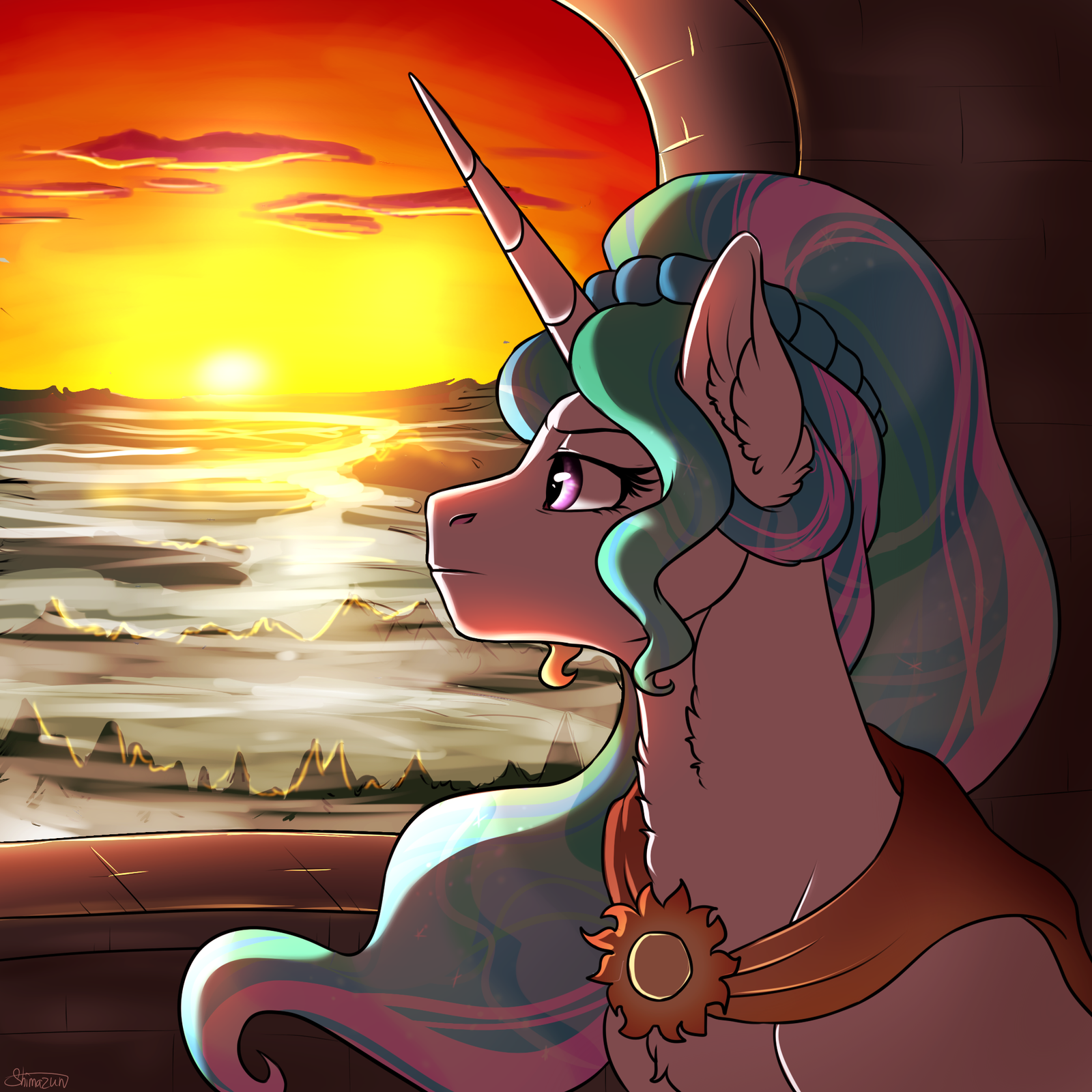 Sun-faced - My little pony, Princess celestia, Shimazun