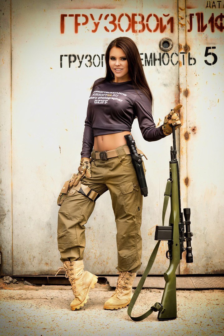 cute sniper - Beautiful girl, Brown-haired woman, Snipers, Girls, Longpost