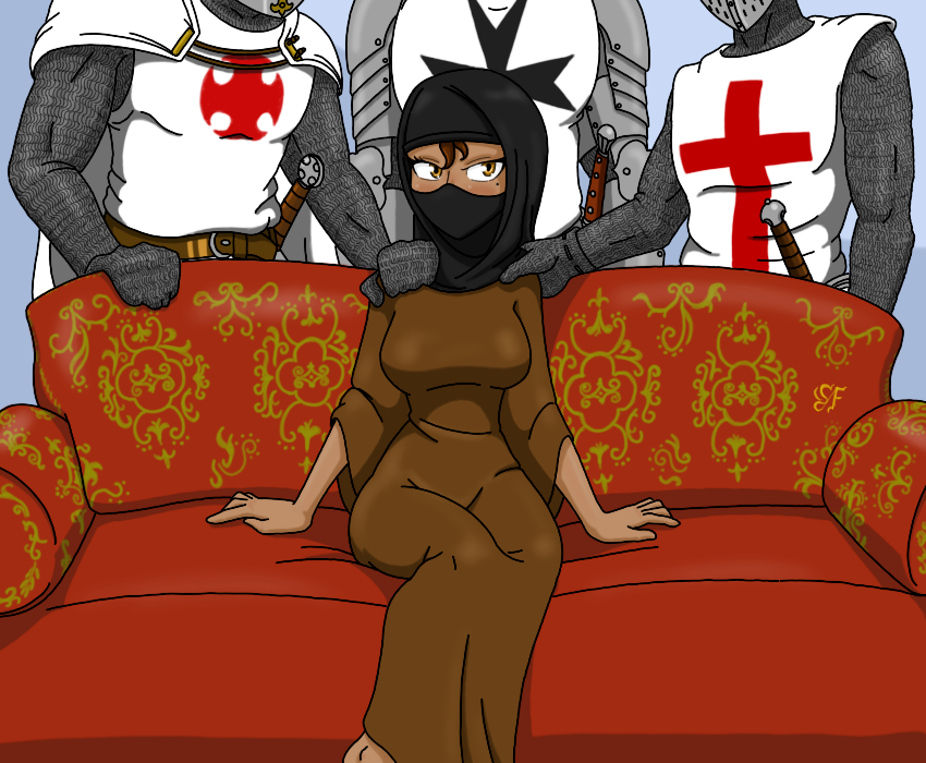 Take Jerusalem! - Memes, Sofa, Crusaders, Girl and five blacks, Saracens, Deus Vult