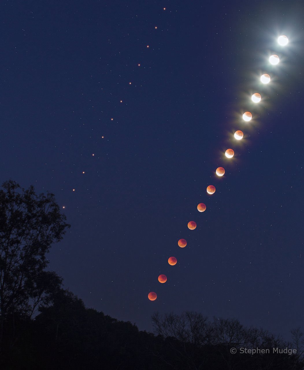 Moon disc and Mars in the sky - The photo, Eclipse, Tripod, Night shooting, Interesting, moon